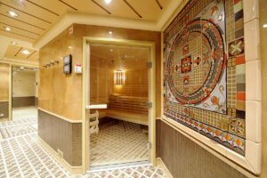 Elegancka sauna w luksusowym spa.